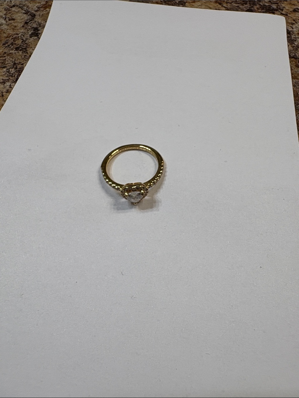 Classic Gold Engagement Ring with Clear Center Stone